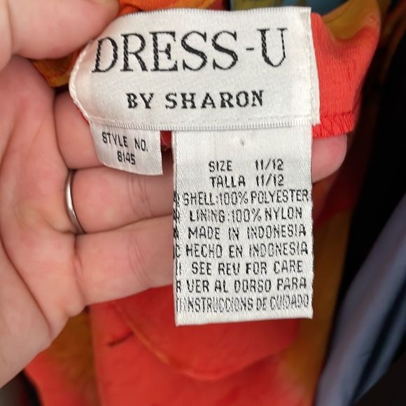 Orange y2k vintage orange silk dress size 11/12 - Picture 9 of 9